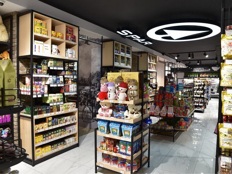 SPAR - дизайн магазина продуктов, дизайн супермаркета